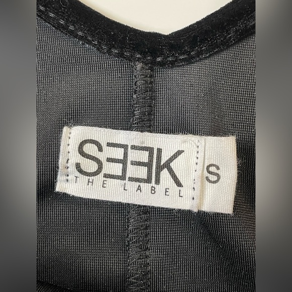 SEEK THE LABEL Black Little Dress Velvet Mini Dress - Picture 4 of 8